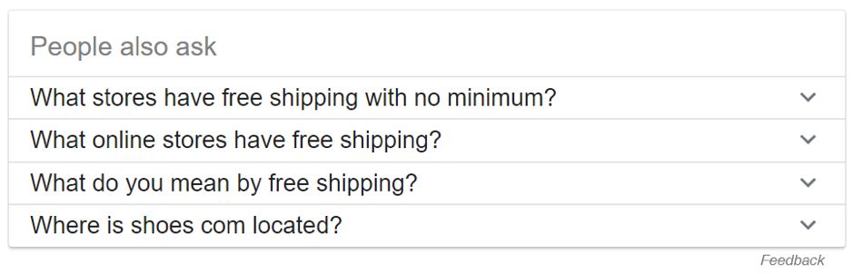 Google search under “People also ask.”