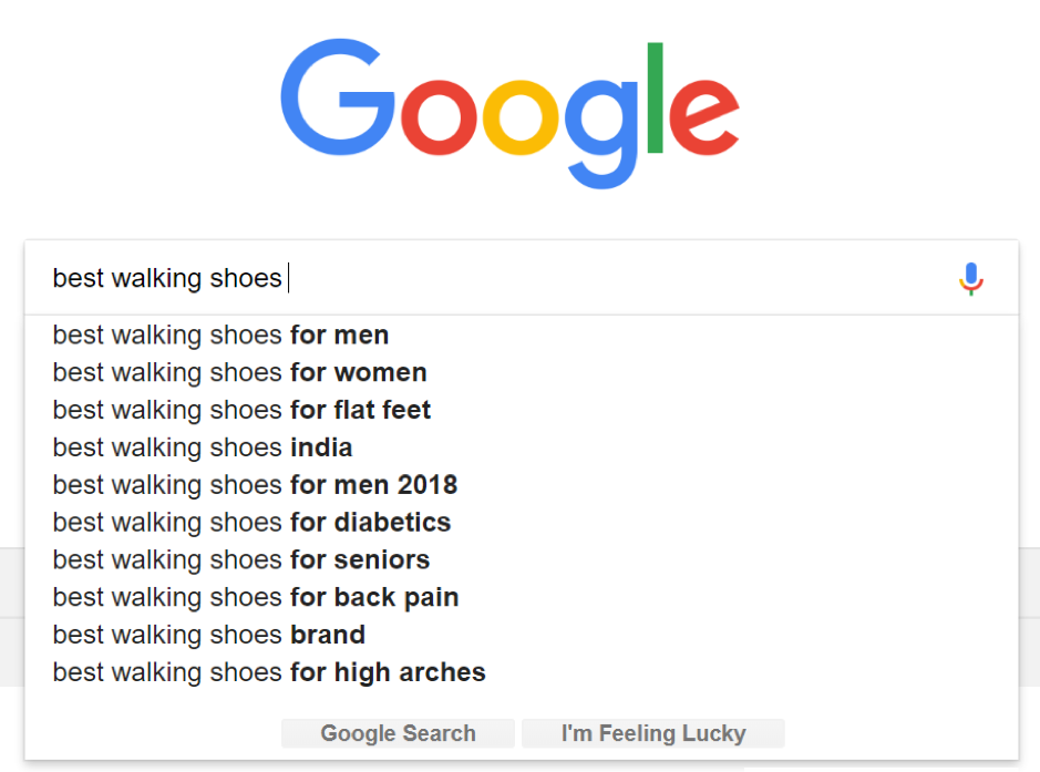 Google’s search suggestions